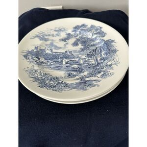 Vintage Wedgwood & Co Ltd. Countryside Blue England Set Of‎ 4  10" Dinner Plate